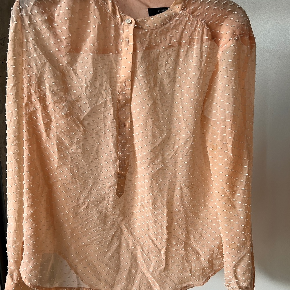 J. Crew Light Pink/Blush Textured Blouse
